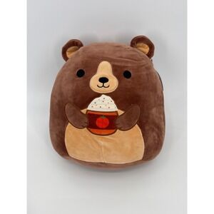 Squishmallow 12" Baron the Brown Bear Pumpkin Spice Latte Autumn Fall Plush Toy